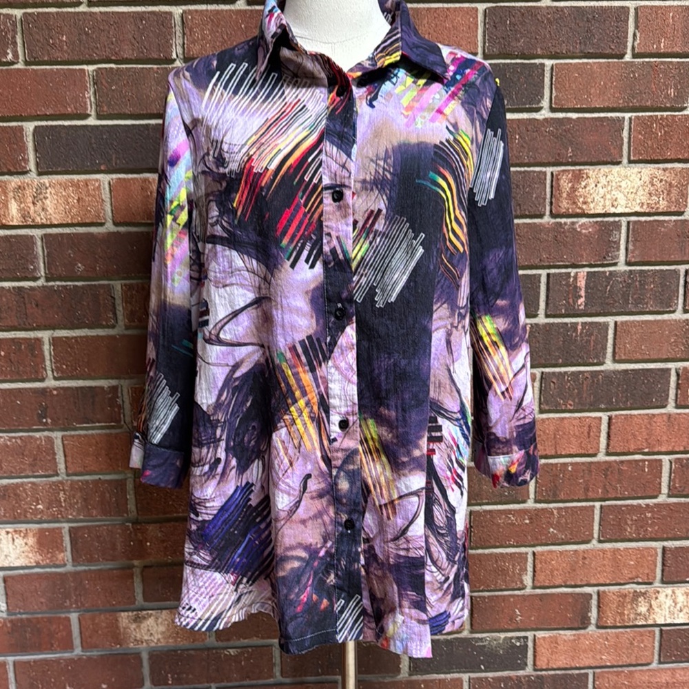 Lior Vibrant Abstract Button-Up Shirt